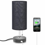 Modern USB Table Lamp Fabric Bedside Table Lamp With Dual USB Charging Ports jorunhe.com