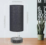 Modern USB Table Lamp Fabric Bedside Table Lamp With Dual USB Charging Ports jorunhe.com