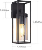 Outdoor Exterior Modern Garden Wall Light Garden Wall Light with Studry Glass, Classic Black with E27 Bulb Base,Outside Wall Lamps for Doorway, Street, Balcony jorunhe.com