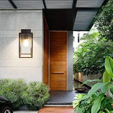 Outdoor Exterior Modern Garden Wall Light Garden Wall Light with Studry Glass, Classic Black with E27 Bulb Base,Outside Wall Lamps for Doorway, Street, Balcony jorunhe.com