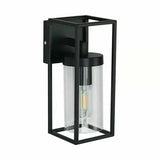 Rectangular Outdoor Glass Wall Light Clear Metal Waterproof Garden Wall Lamp jorunhe.com