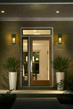 Rectangular Outdoor Glass Wall Light Clear Metal Waterproof Garden Wall Lamp jorunhe.com