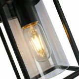 Rectangular Outdoor Glass Wall Light Clear Metal Waterproof Garden Wall Lamp jorunhe.com