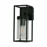 Rectangular Outdoor Glass Wall Light Clear Metal Waterproof Garden Wall Lamp jorunhe.com