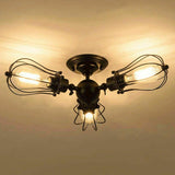 Retro 3 Heads Vintage Ceiling Lights Adjustable Socket Industrial Chandeliers jorunhe.com