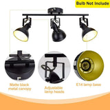 Retro 3 Way Ceiling Light Semi-Flush Ceiling Rotatable Spotlights Living Room jorunhe.com