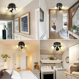 Retro 3 Way Ceiling Light Semi-Flush Ceiling Rotatable Spotlights Living Room jorunhe.com