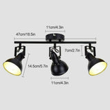 Retro 3 Way Ceiling Light Semi-Flush Ceiling Rotatable Spotlights Living Room jorunhe.com