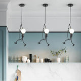 Retro Industrial Human Shape Figure Loft Chandelier Ceiling Light Pendant Lamp jorunhe.com