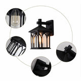 Square Glass Lantern Wall Sconce Light Vintage Outdoor Waterproof Rustproof Wall Lamp Outside Decoration Metal Wall Lantern for Corridor Villa Patio Garden jorunhe.com