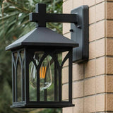 Square Glass Lantern Wall Sconce Light Vintage Outdoor Waterproof Rustproof Wall Lamp Outside Decoration Metal Wall Lantern for Corridor Villa Patio Garden jorunhe.com