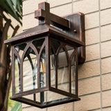 Square Glass Lantern Wall Sconce Light Vintage Outdoor Waterproof Rustproof Wall Lamp Outside Decoration Metal Wall Lantern for Corridor Villa Patio Garden jorunhe.com