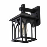 Square Glass Lantern Wall Sconce Light Vintage Outdoor Waterproof Rustproof Wall Lamp Outside Decoration Metal Wall Lantern for Corridor Villa Patio Garden jorunhe.com