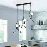 Swing Figure Industrial Loft Chandelier 3 Head Pendant Light Lamp Retro Iron jorunhe.com