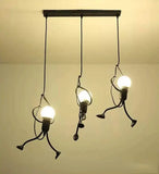 Swing Figure Industrial Loft Chandelier 3 Head Pendant Light Lamp Retro Iron jorunhe.com