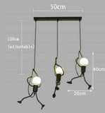 Swing Figure Industrial Loft Chandelier 3 Head Pendant Light Lamp Retro Iron jorunhe.com