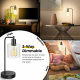 Touch Control Dimmable Glass Table Lamp with 2 USB Charging Ports Desk Lamp jorunhe.com