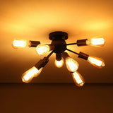 Vintage 8-Light Sputnik Ceiling Light Chandelier Semi Ceiling Lights Flush Mount jorunhe.com