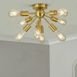 Vintage 8-Light Sputnik Ceiling Light Chandelier Semi Ceiling Lights Flush Mount jorunhe.com