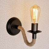 Vintage Industrial Hemp Rope Pipe Wall Sconce Wall Lamp Bar Lights H