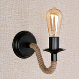 Vintage Industrial Hemp Rope Pipe Wall Sconce Wall Lamp Bar Lights H jorunhe.com