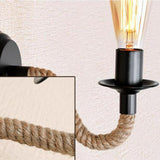 Vintage Industrial Hemp Rope Pipe Wall Sconce Wall Lamp Bar Lights H jorunhe.com