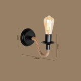 Vintage Industrial Hemp Rope Pipe Wall Sconce Wall Lamp Bar Lights H jorunhe.com