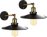 Vintage Industrial Wall Light Lamp Shade Double Black Sconce Retro Wall Light Fixtures Metal E27 Perfect for Kitchen Restaurant Loft Coffee Bar Pack of 2