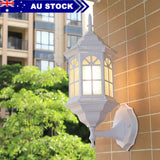 Vintage Outdoor Wall Light IP65 Glass Wall Sconce Garden Wall Lamp White