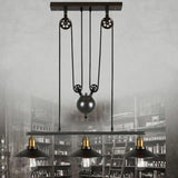 Vintage Pendant Light Industrial Pulley Ceiling Lights Chandelier Adjustable jorunhe.com