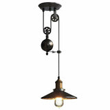 Vintage Pendant Light Industrial Pulley Ceiling Lights Chandelier Adjustable jorunhe.com