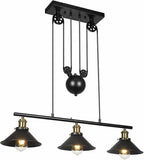 Vintage Pendant Light Industrial Pulley Ceiling Lights Chandelier Adjustable jorunhe.com