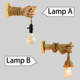 Wooden Arm Shape Rod Wall Lamp Nordic Style Loft Industrial Wall Light Sconce jorunhe.com