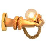 Wooden Arm Shape Rod Wall Lamp Nordic Style Loft Industrial Wall Light Sconce jorunhe.com