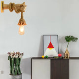 Wooden Arm Shape Rod Wall Lamp Nordic Style Loft Industrial Wall Light Sconce jorunhe.com