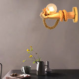 Wooden Arm Shape Rod Wall Lamp Nordic Style Loft Industrial Wall Light Sconce jorunhe.com