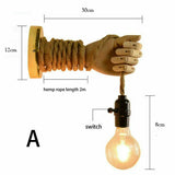 Wooden Arm Shape Rod Wall Lamp Nordic Style Loft Industrial Wall Light Sconce jorunhe.com