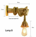 Wooden Arm Shape Rod Wall Lamp Nordic Style Loft Industrial Wall Light Sconce jorunhe.com