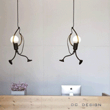 Retro Industrial Human Shape Figure Loft Chandelier Ceiling Light Pendant Lamp