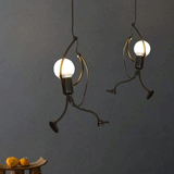 Retro Industrial Human Shape Figure Loft Chandelier Ceiling Light Pendant Lamp